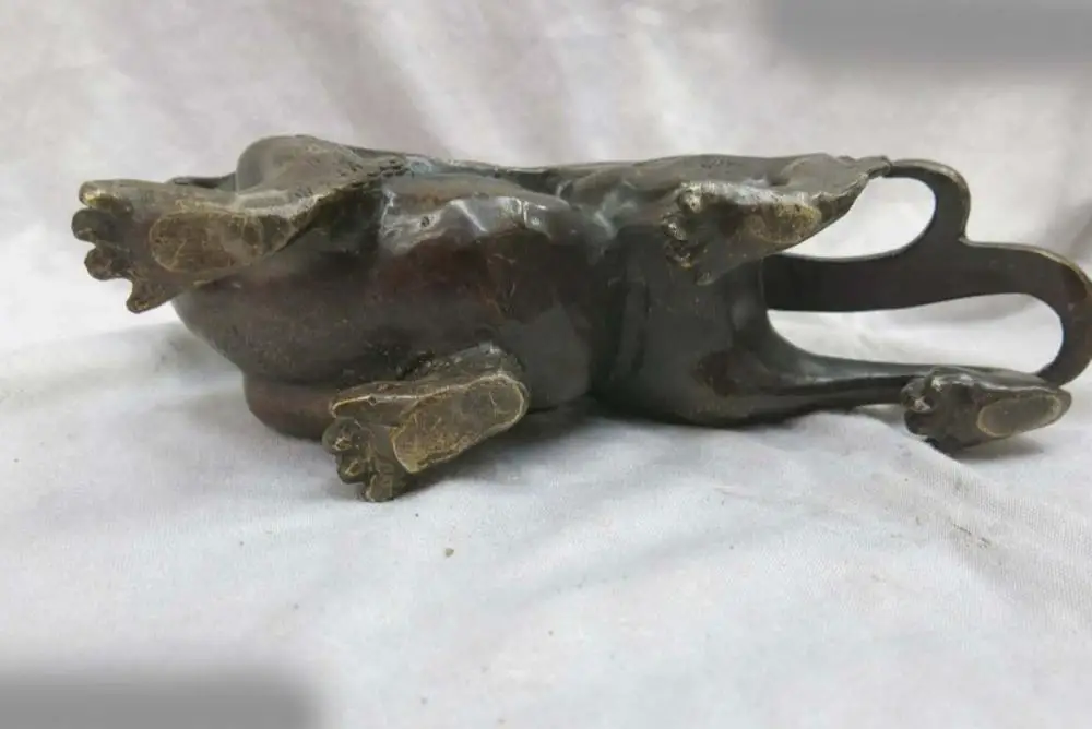 DS China bronze carved beautiful finely luck Foo Dogs unicorn Statue | Дом и сад