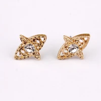 fashion cute pave crystal shiny stone star button studs earrings for women