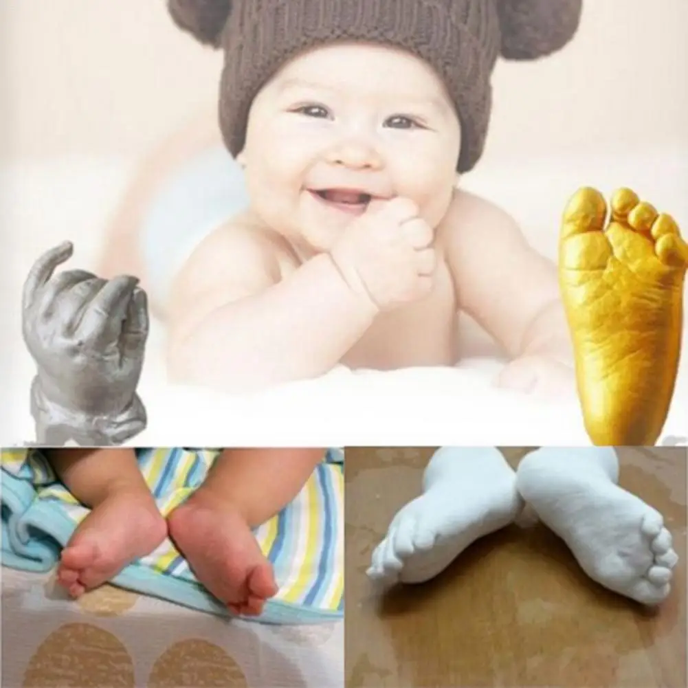 3D Baby Hand & Foot Print Plaster Casting Kit Handprint Footprint Keepsake Gift And Record Set Growth Memorial Ki | Мать и ребенок