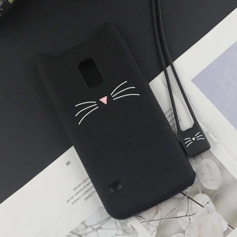 Милый 3D мультяшный силиконовый чехол для samsung Galaxy S5, чехол s, Япония, блестящая борода, кошка, кошечка с милыми ушками, чехол для телефона S5 Neo G900F