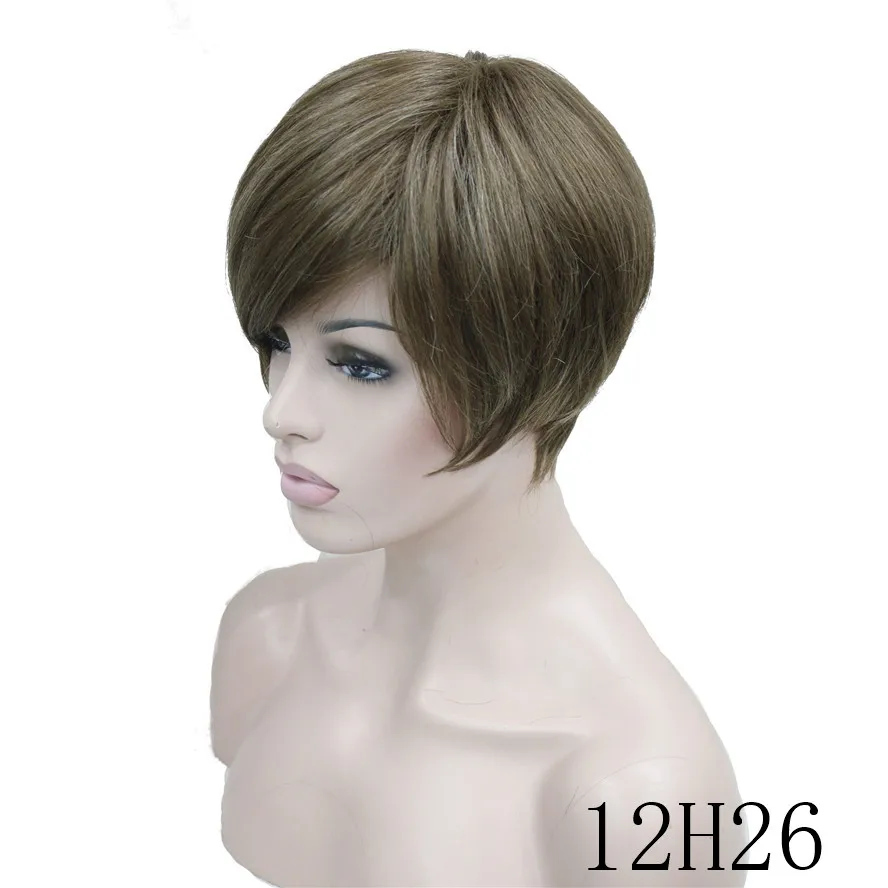 StrongBeauty женские парики Асимметричные наклонные челки короткие прямые боб натуральный Синтетический Полный парик 6 цветов