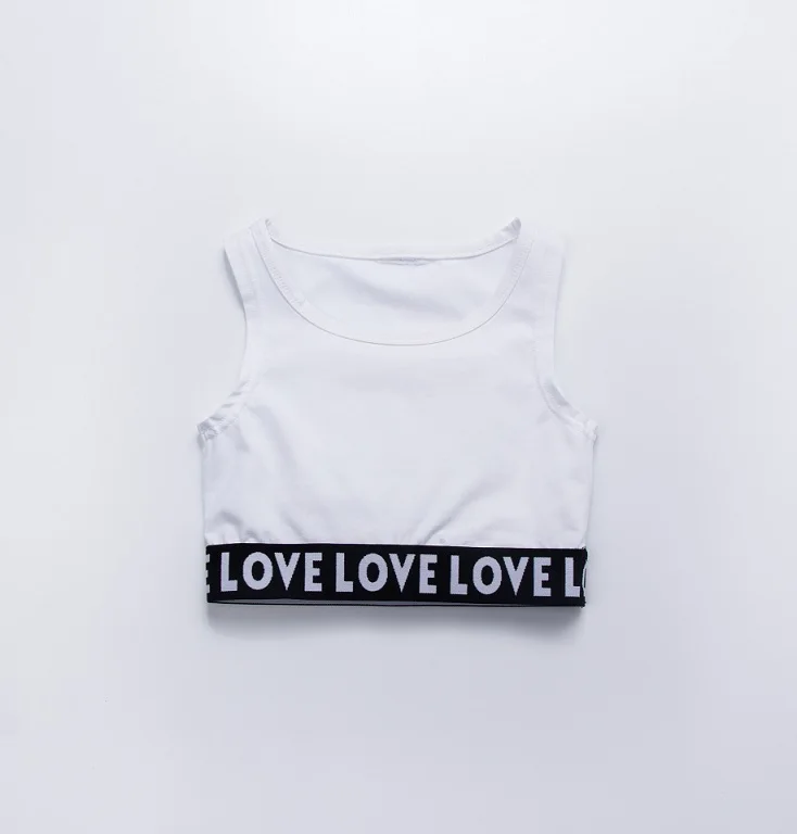 tank tops Детская одежда в стиле хип-хоп; танцевальный костюм для девочек; цветная куртка; укороченные топы на бретелях; штаны для бега; одежда для бальных танцев; уличная одежда - Цвет: tank tops