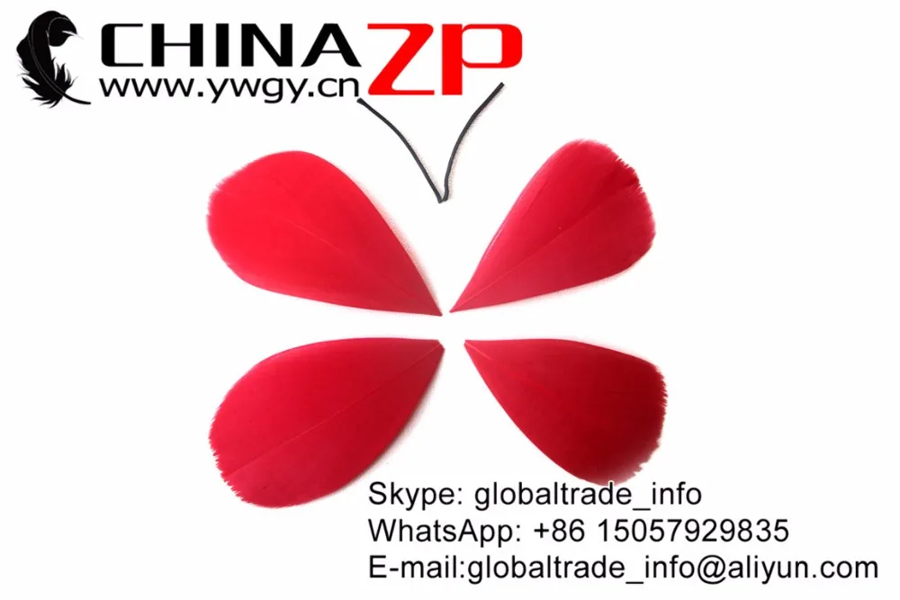 CHINAZP оптом 100 шт/партия 3~ 7 см длина выбранное качество окрашенные красные Обрезанные гусиные перья головной убор