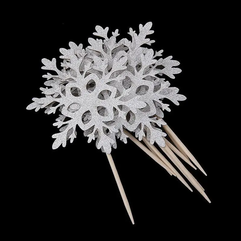 10 шт. Снежинка торт Топпер свадебный Новогоднее украшение День рождения пользу |