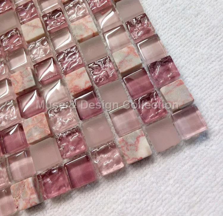 Стеклянная мозаика для камина плитка из агата красного мрамора лаванды