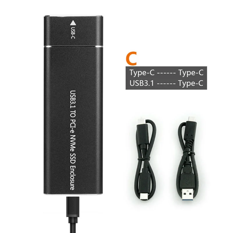 Диск PCIe SSD USB3.1 Тип C M.2 M ключ NVMe PCI-E кабель для подключения жесткого диска Корпус чехол 10 Гбит/с 2280 корпус для жесткого диска переносной бокс твердотельный накопитель коробка