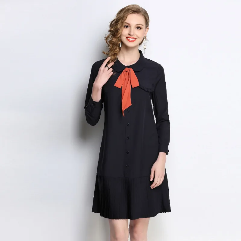 2018 женское платье плюс Размеры Весна длинным рукавом партии элегантная Рабочая