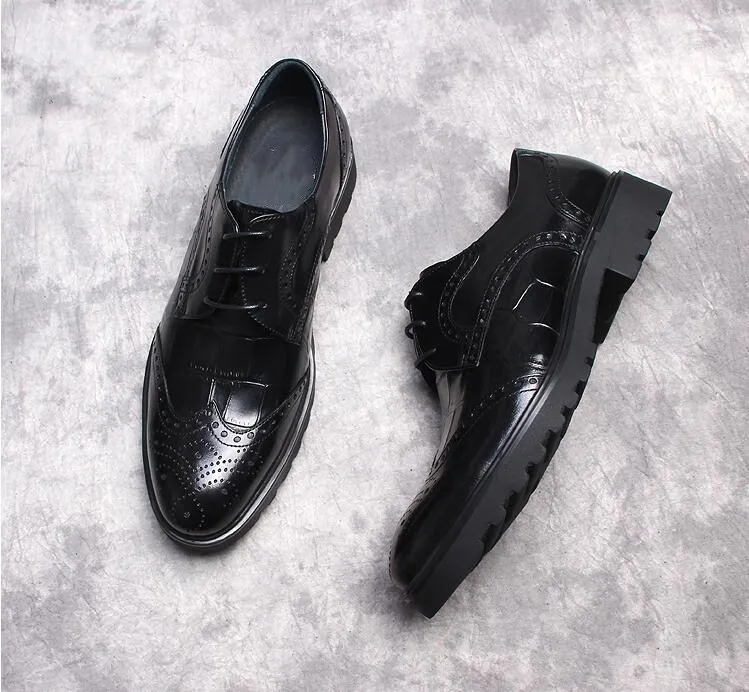 Мужские туфли Броги из натуральной кожи на шнуровке|Туфли| |