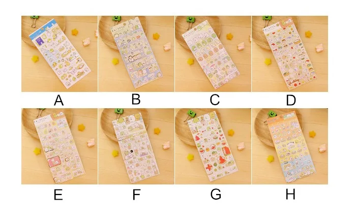 Забавные наклейки 8 шт./лот милый медведь пингвин кошка декоративный клей для