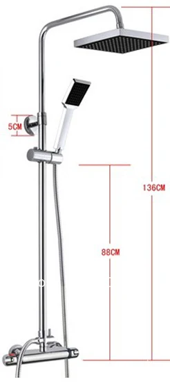 Bathroom Shower Set Mixer Brass Valve Adjust Height Hand Thermostatic New | Дом и сад