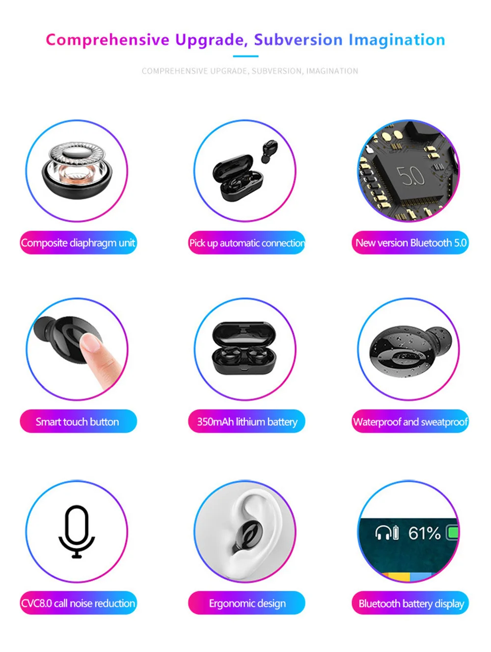 TWS, Bluetooth наушники, беспроводные наушники, Bluetooth наушники, беспроводные наушники, спортивные наушники для телефона, свободные руки, наушники