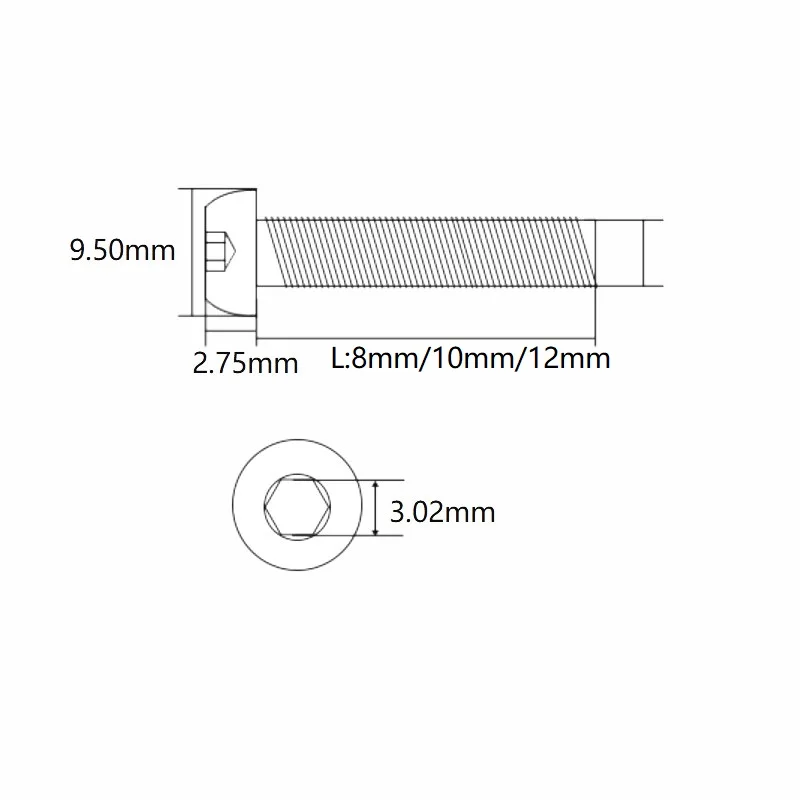 50 шт./упак. M5x8 M5x10 M5x12 Нержавеющая сталь 304 с круглой головкой гриб шестигранный Набор торцевых головок винтов