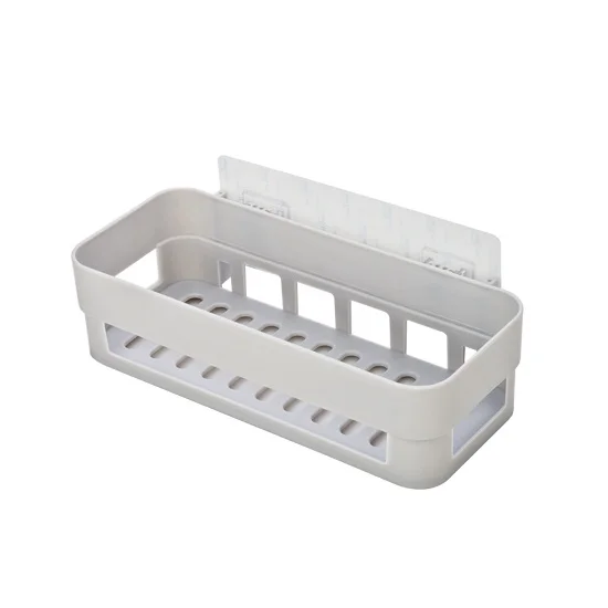 

1pc Bathroom Punch-free Drain Rack Powerful Seamless Storage Rack Toiletries Supplies Storage Shelf Kitchen Storage Organizer