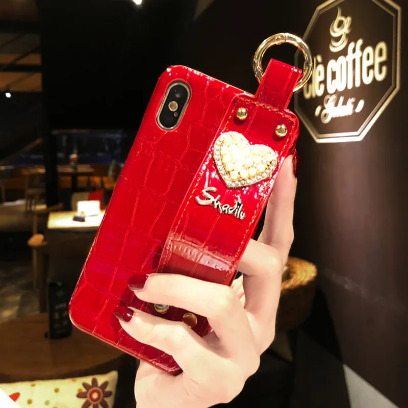 Aoweziic Bee XS Max чехол для телефона tide наручный ремешок для iPhone7plus кожа 6S 11pro max личность 8 новая сеть red love XR - Цвет: D