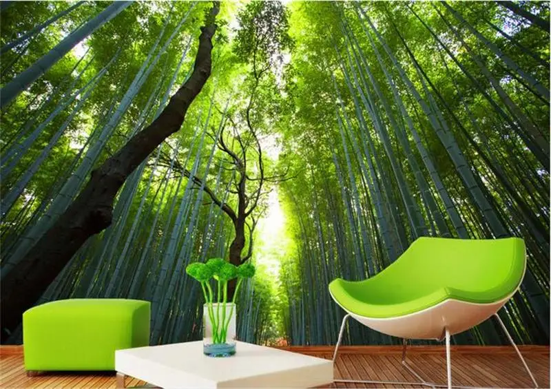 3d обои на заказ фотообои из нетканого материала Свежие Бамбуковые Украшения