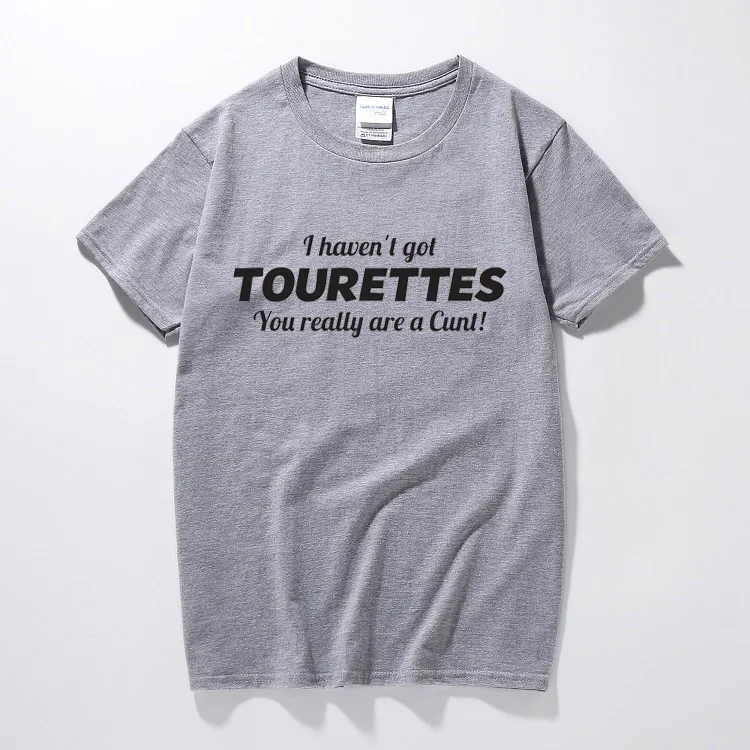 Серый Tourettes забавная футболка с надписями C* T offension для взрослых Humour tee top Cool Joke подарок Топы Повседневная хлопковая футболка с короткими рукавами Homme - Цвет: Серый