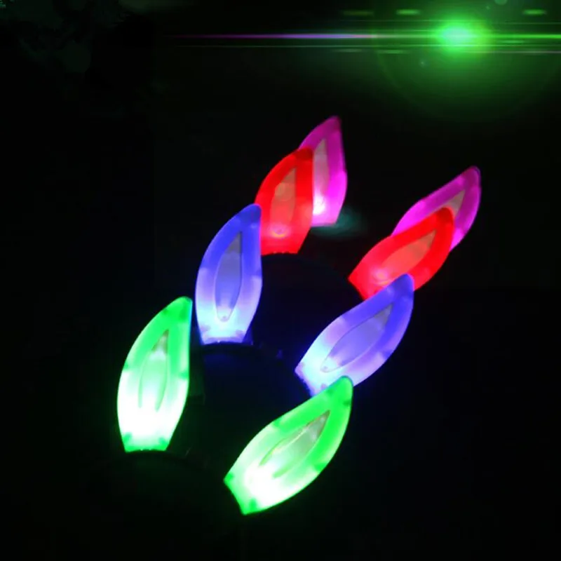 5 шт. светодиодный обруч с заячьими ушками мигающая повязка для волос головная