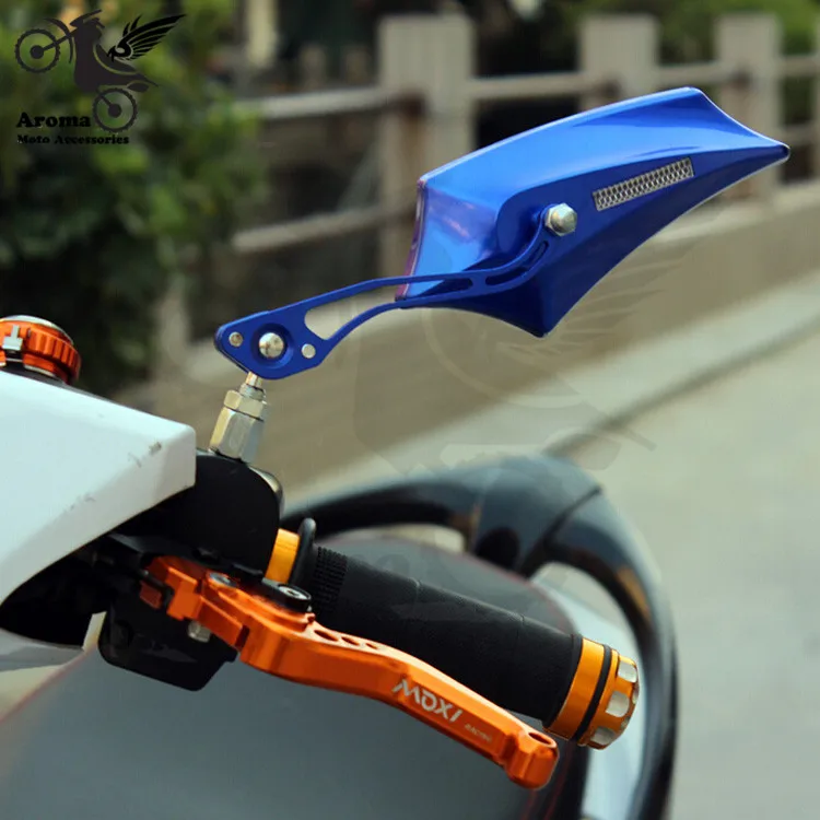 Синий moto rcycle зеркало заднего вида для yamaha moto rbike аксессуары moto зеркало заднего вида 10 мм 8 мм Универсальный ATV dirt pit bike часть
