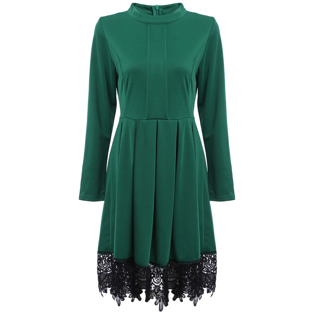 Женское платье с длинным рукавом VESTLINDA Осеннее облегающее кружевное А-силуэта