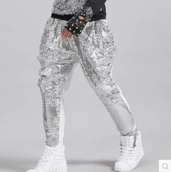 Новинка для ночного клуба мужская одежда модные певицам DS DJ блестками штаны
