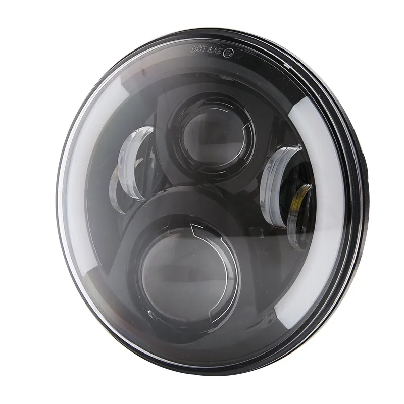 7 дюймов H4 H13 светодиодные фары для мотоцикла с Halo Angel Eye DRL harrey Softail Dyna Sportster| |