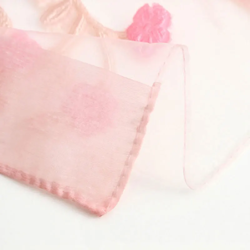 summer organza imitation silk scarves women fashion shawl versatile soft Lady Flower embroidery 200 cm *70 | Аксессуары для одежды