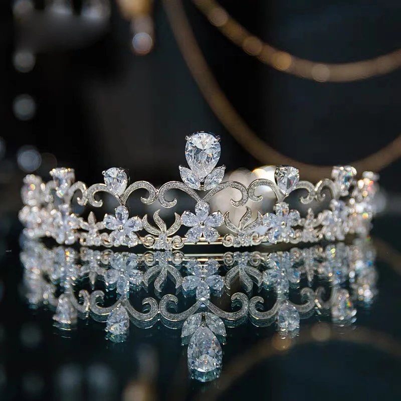 Elegatn высокое качество свадебные Короны Диадемы Циркон Кристалл невесты диадема