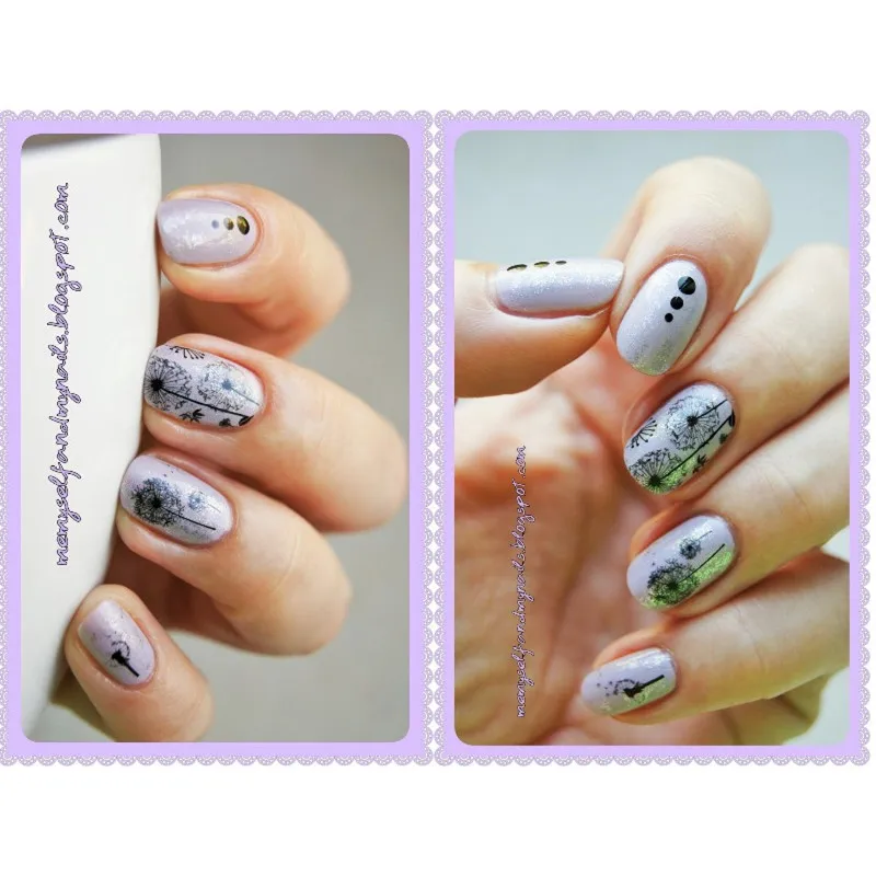 2 моделей/лист летающий Одуванчик ногтей искусство воды передачи наклейки стикер