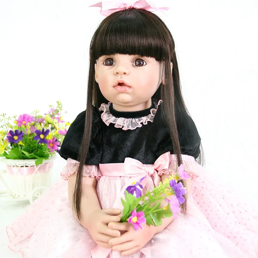 

60cm Bebes reborn Silicone Baby Doll Toys For Children Girls Bonecas 24inch Vinyl Princess Toddler Bebe alive doll gift