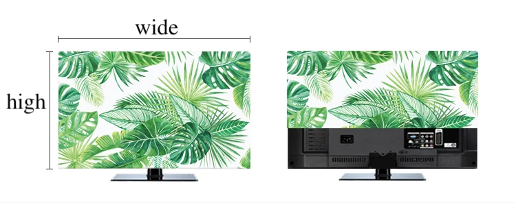 Сделанный на заказ 1"-80" 22 дюймов 75 дюймов экран lcd tv PC чехол декоративный капюшон занавес пальмовый листья кактус Фламинго водонепроницаемый зеленый