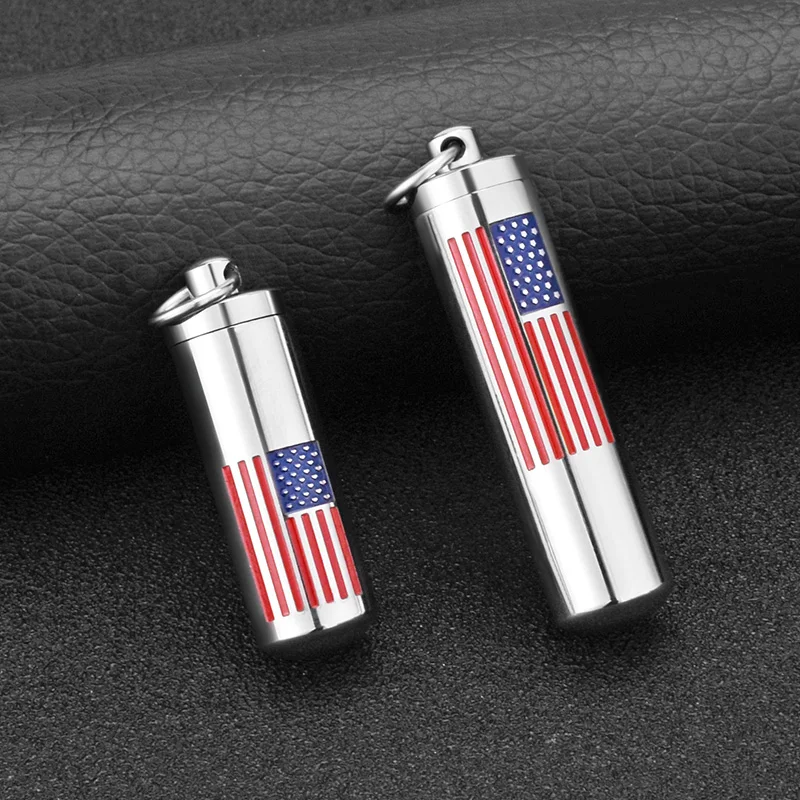 SOITIS Флаг США ожерелье мужские хип хоп модные ювелирные изделия пепел урна Кулон Серебряный цветной шарик цепи