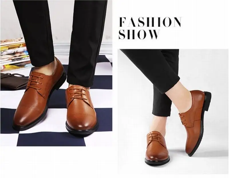 Коллекция 2017 года модные оксфорды официальная обувь из натуральной кожи мужская