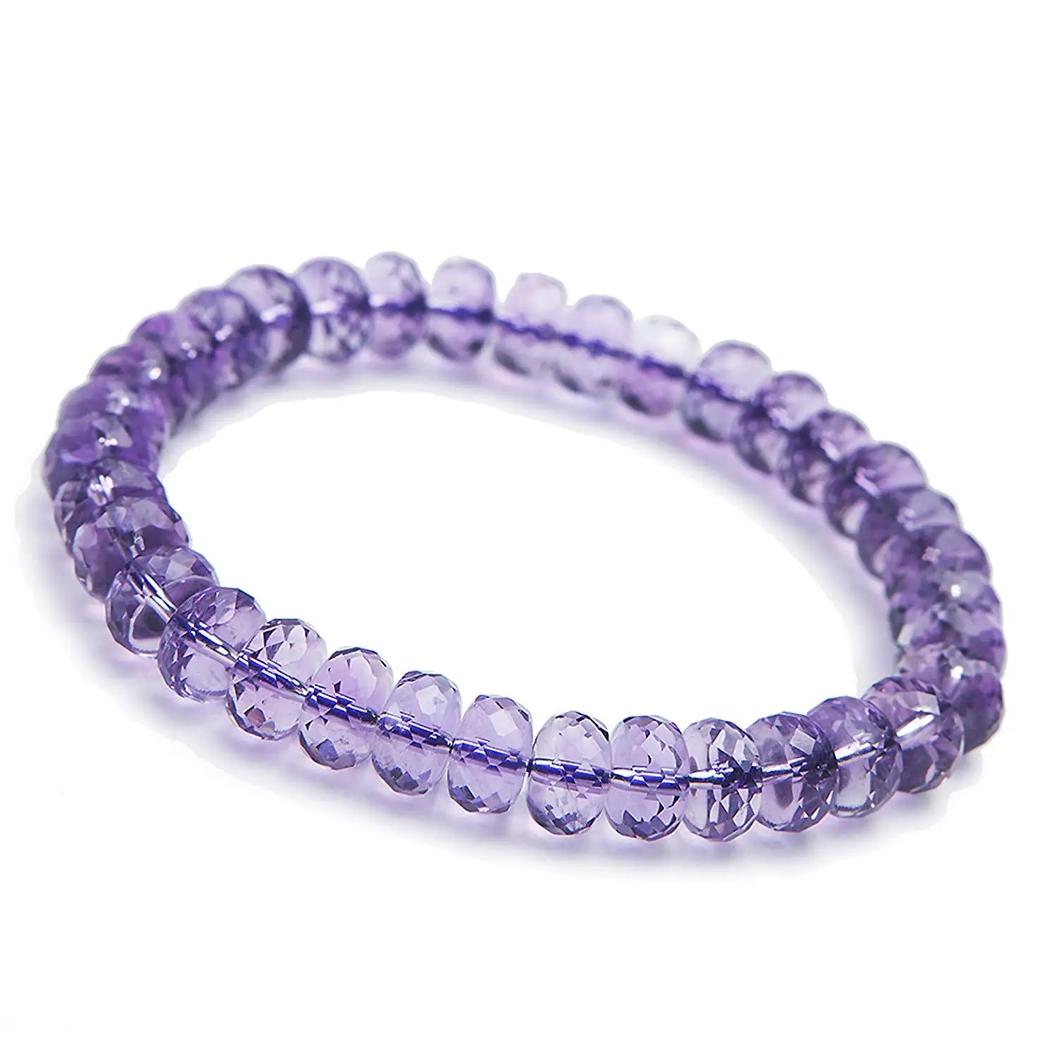 8 мм натуральный Фиолетовый аметист браслет для женщин Кристалл кварц стрейч Abacus