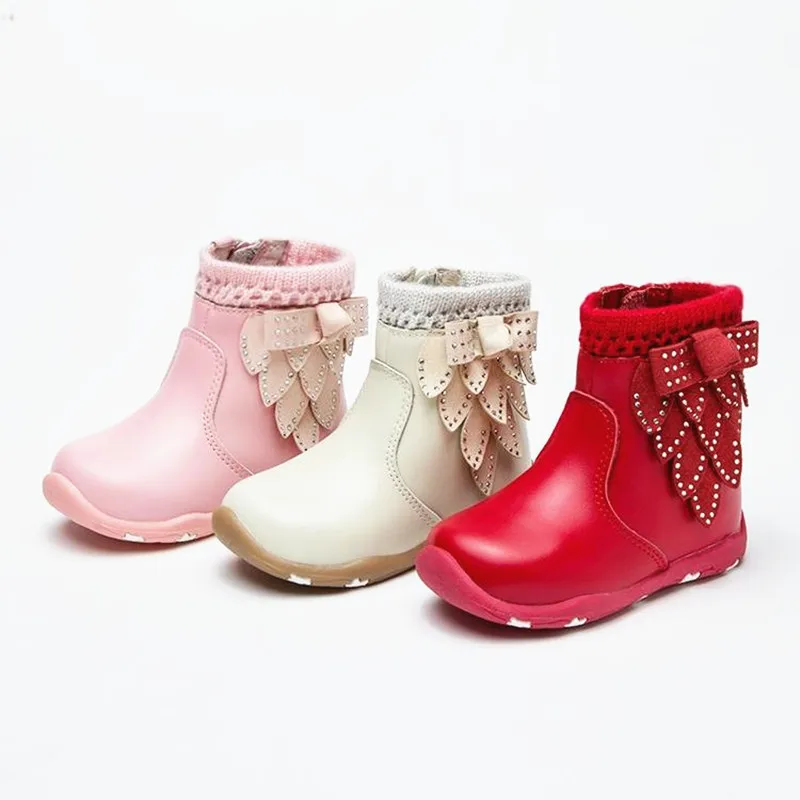 Новые водонепроницаемые зимние сапоги из натуральной кожи теплые детская