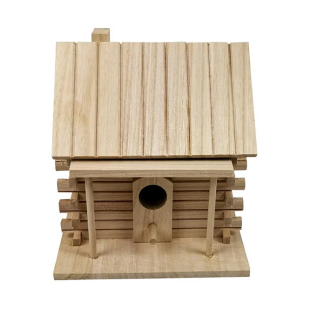 3 Designs Wooden Garden Birdhouse Wood Bird Cage Breeding Box for Outdoor Indoor Hanging Decoration - Цвет: C