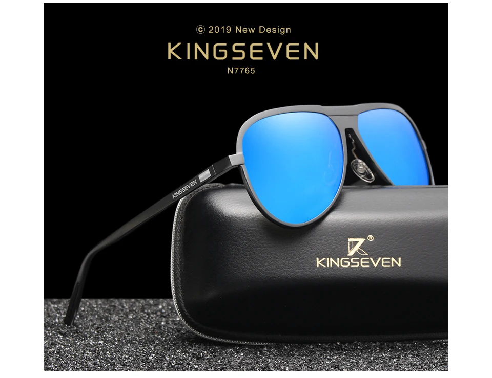 KINGSEVEN, фирменный дизайн, поляризационные мужские очки, алюминиевые роскошные солнцезащитные очки для мужчин, очки для вождения, защита от уф400 лучей