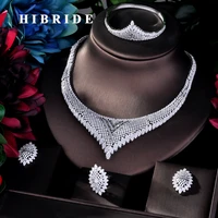 hibride luxury design 4pcs cubic zirconia dubai jewelry sets for women party wedding accessories jewelry n 767