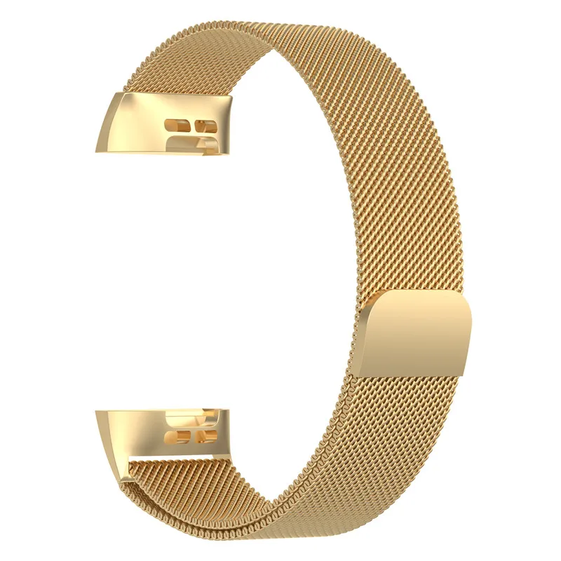 Gold Магнитный с миланским плетением браслет из нержавеющей стали для Fitbit Charge 3 сменный ремешок для Fitbit Charge 3 - Цвет: Gold