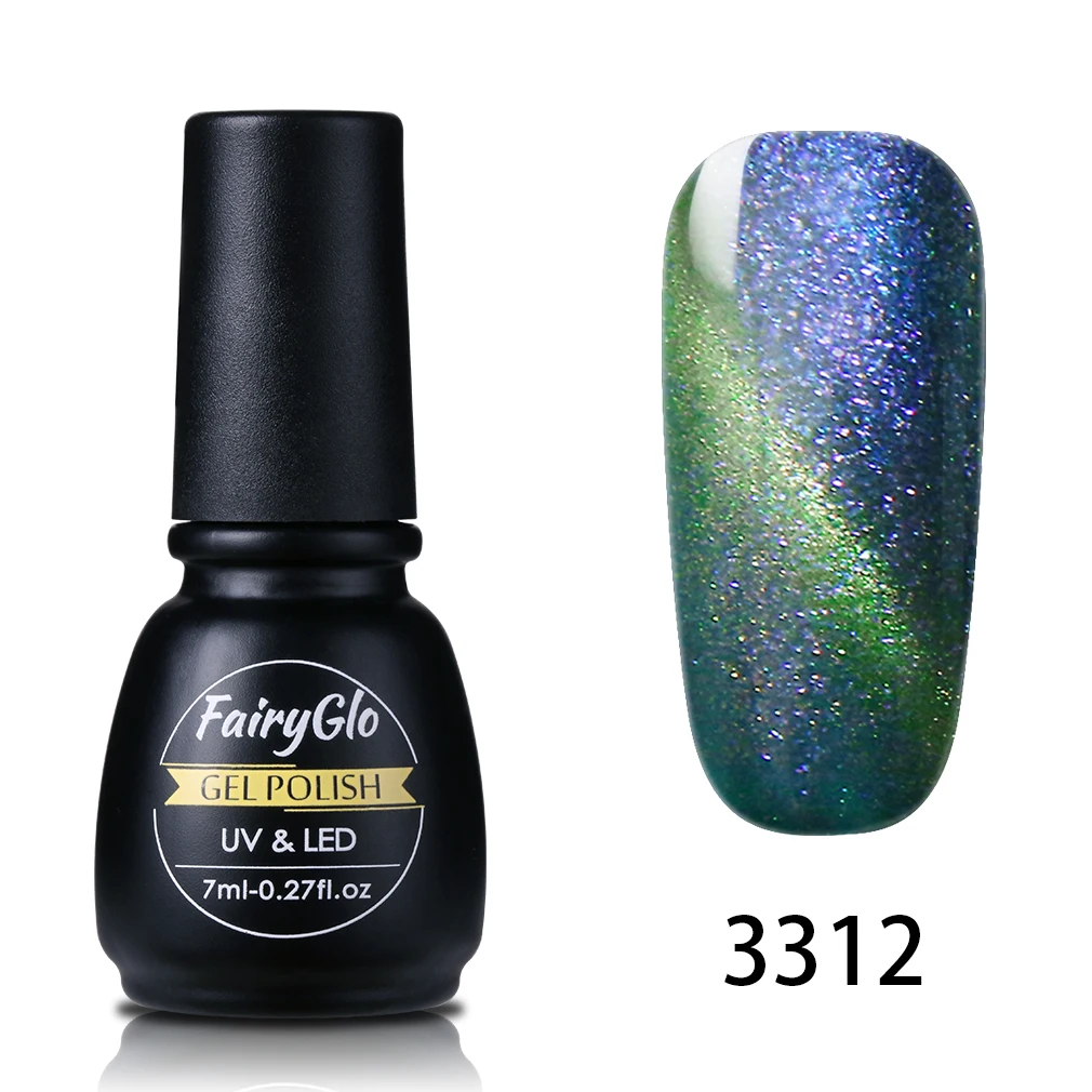 FairyGlo 7 мл Гель-лак «кошачий глаз» УФ светодиодный светильник гель для ногтей Хамелеон Блестящий магнитный гель лак для ногтей длинный последний гель лак гибридный - Цвет: 3312