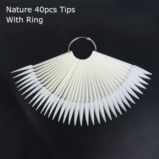 Nature STZ 40 шт./компл. накладные ногти кончики острые длинные практики цвет карты вентилятор природа прозрачный поддельный Гель-лак для ногтей дисплей маникюрные инструменты#1503 - Цвет: Nature