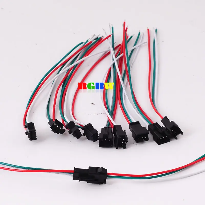 10 ~ 100 пар 3 Pin JST SM мужские и женские светодиодный Разъемы для WS2812B WS2811 WS2812 полосы (15