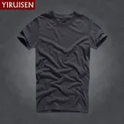 Футболка мужская с круглым вырезом, Повседневная рубашка с короткими рукавами, 2021 хлопок, однотонная, летняя одежда, 100%
