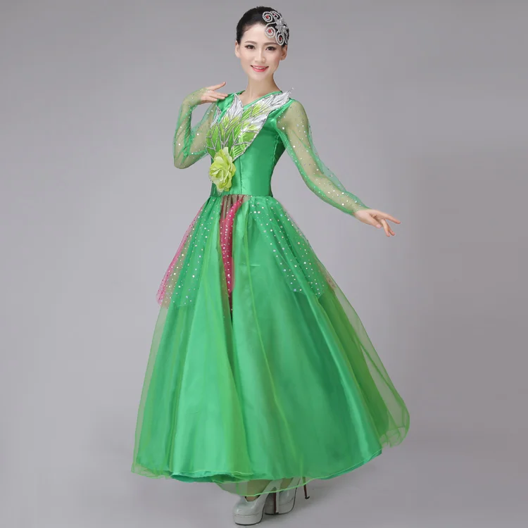 Chorus clothing 2018 new opening dance dress atmosphere modern costumes with clothes | Тематическая одежда и униформа