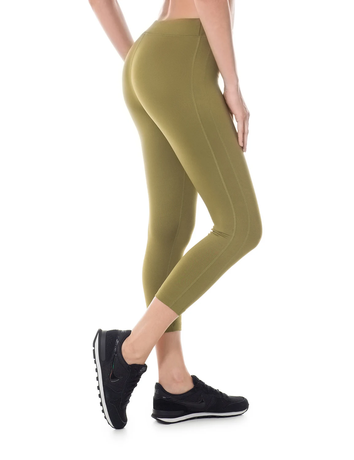 Olive green04 Женская спортивная одежда, обтягивающие леггинсы для бега, тренировки, спортивные Капри, штаны - Цвет: Olive green04