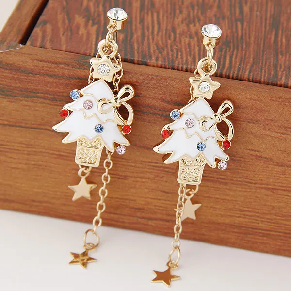 Новое поступление милые рождественские серьги Санта Снеговик Колокольчик для