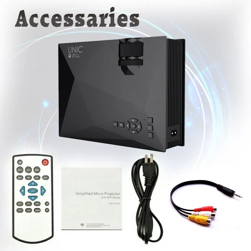 Беспроводной WI-FI ЖК-дисплей светодиодный мини-проектор UNIC uc46 4-130 дюйм(ов)