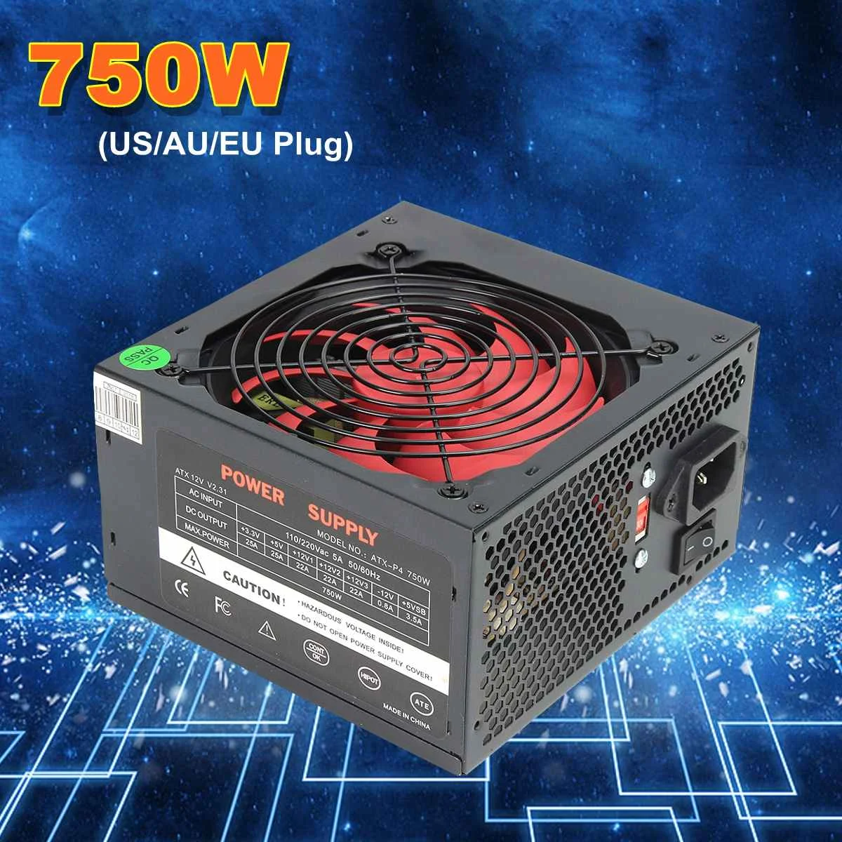 750 Вт PSU ATX 12 в игровой ПК блок питания 24Pin/PCI/SATA/ATX 700 Walt 12 см вентилятор компьютерный блок питания для BTC