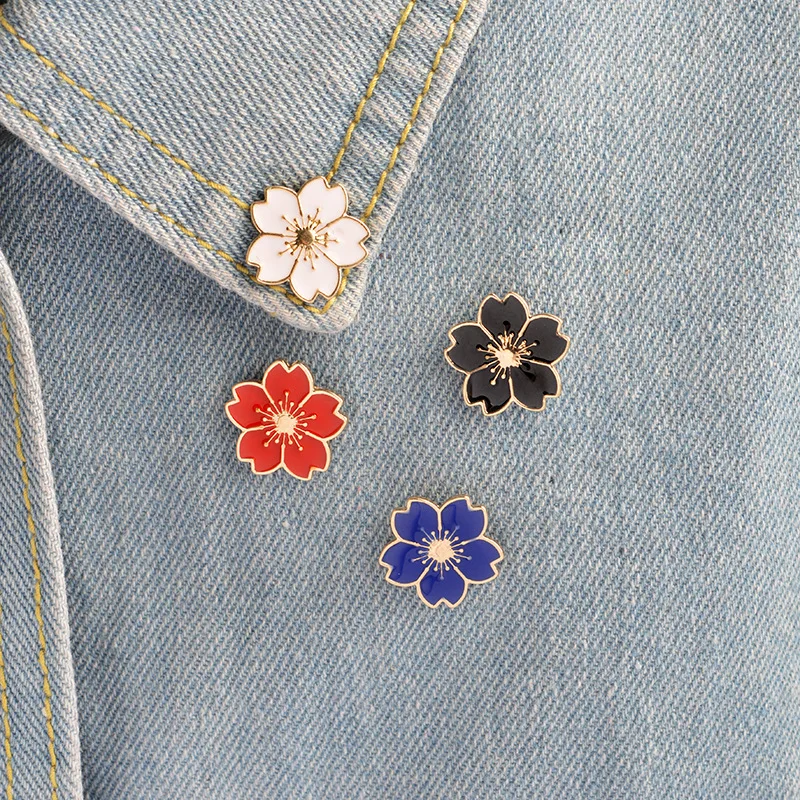 

Fashion Sweet Cherry Blossom Brooch Drip Flower Collar Pin Badges Clothing Bags Female Creative Accessories Kids Jewelry