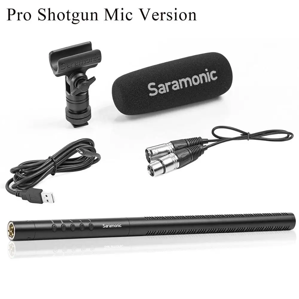Saramonic SR-TM1/SR-TM7 супер-кардиоидный вещательный XLR дробовик конденсаторный микрофон камеры для Canon Nikon DSLR sony видеокамеры - Цвет: SR-TM7