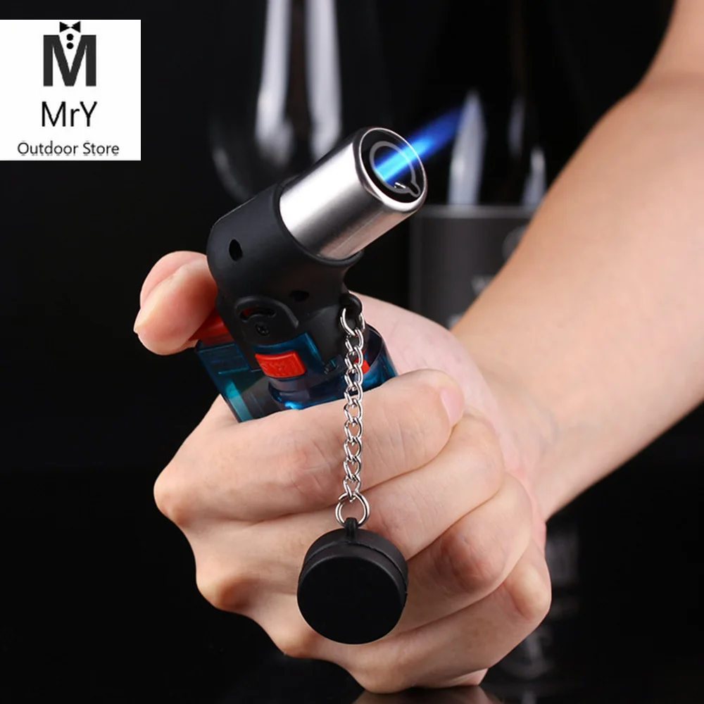 Мини Открытый ветрозащитный бутановый струйный фонарь для сигарет Защита от